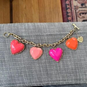 Betsey Johnson Pink and Orange Charm Bracelet - Vintage